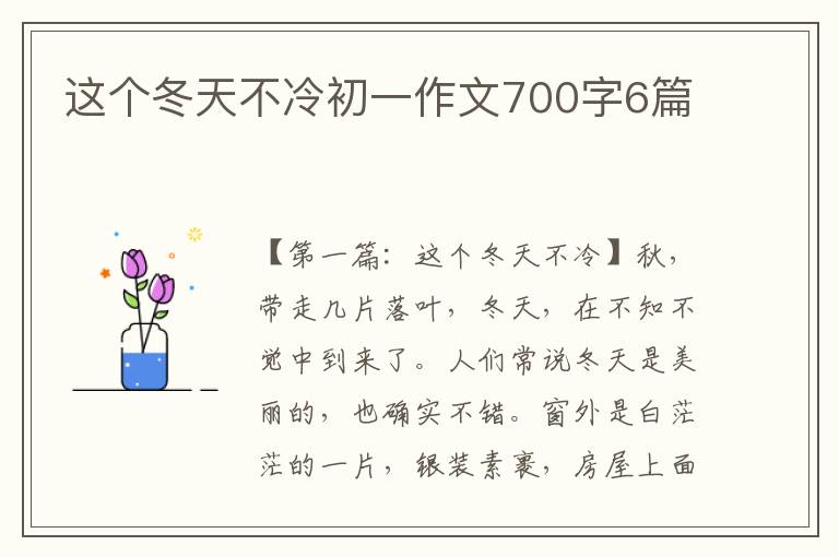 这个冬天不冷初一作文700字6篇