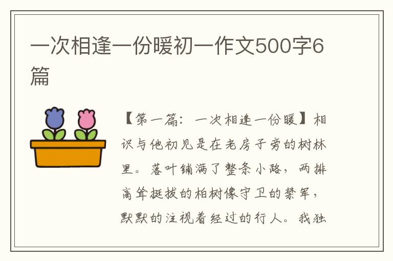 一次相逢一份暖初一作文500字6篇