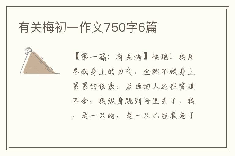 有关梅初一作文750字6篇