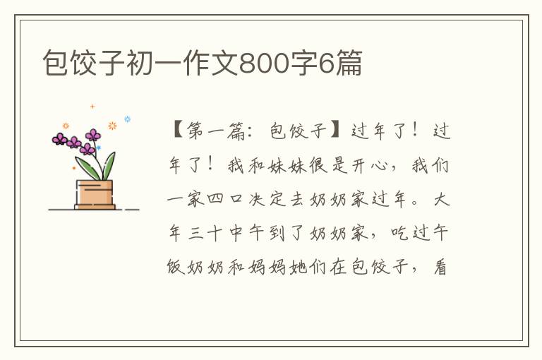 包饺子初一作文800字6篇