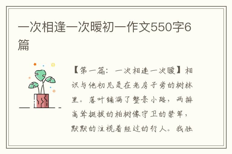 一次相逢一次暧初一作文550字6篇