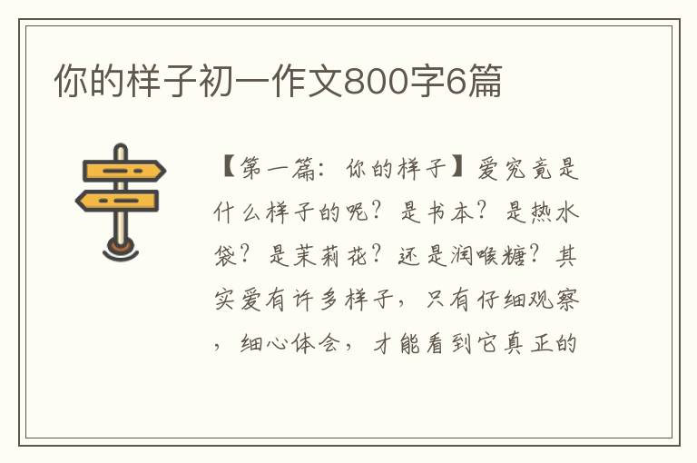 你的样子初一作文800字6篇