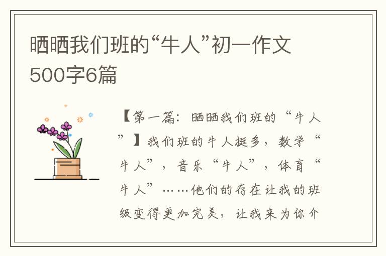 晒晒我们班的“牛人”初一作文500字6篇