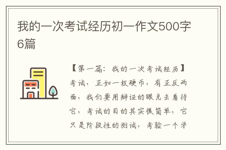 我的一次考试经历初一作文500字6篇