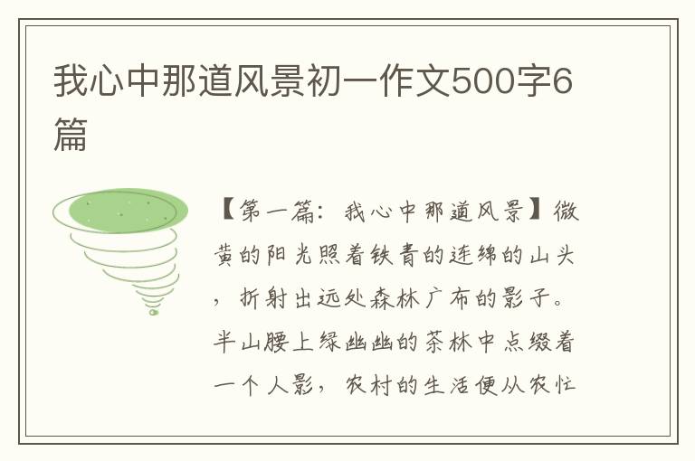 我心中那道风景初一作文500字6篇