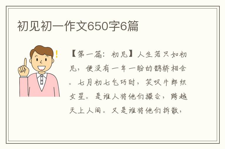 初见初一作文650字6篇