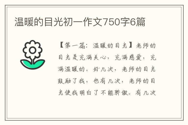 温暖的目光初一作文750字6篇