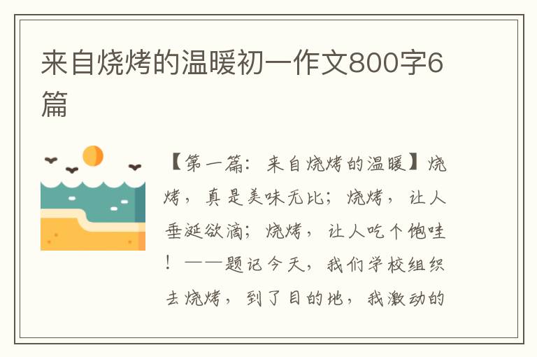 来自烧烤的温暖初一作文800字6篇