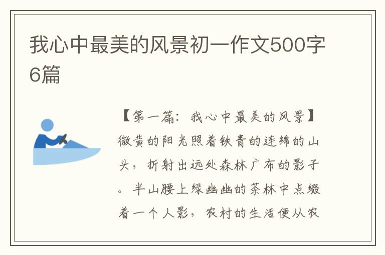 我心中最美的风景初一作文500字6篇