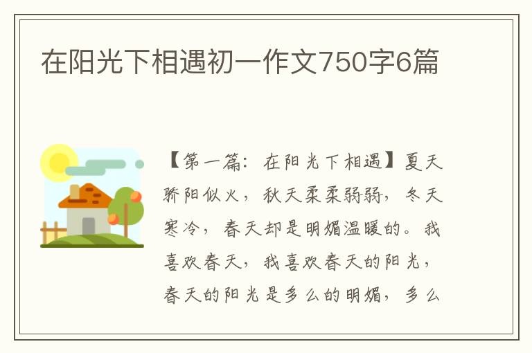 在阳光下相遇初一作文750字6篇