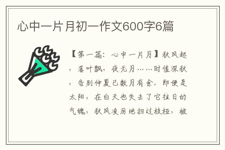 心中一片月初一作文600字6篇