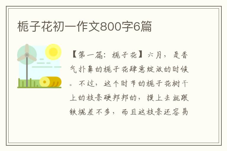 栀子花初一作文800字6篇