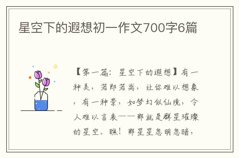 星空下的遐想初一作文700字6篇