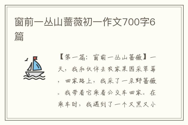 窗前一丛山蔷薇初一作文700字6篇