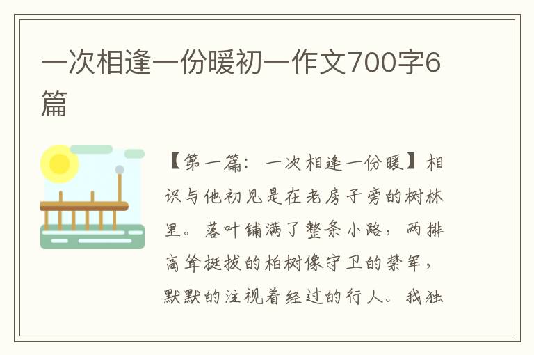 一次相逢一份暖初一作文700字6篇