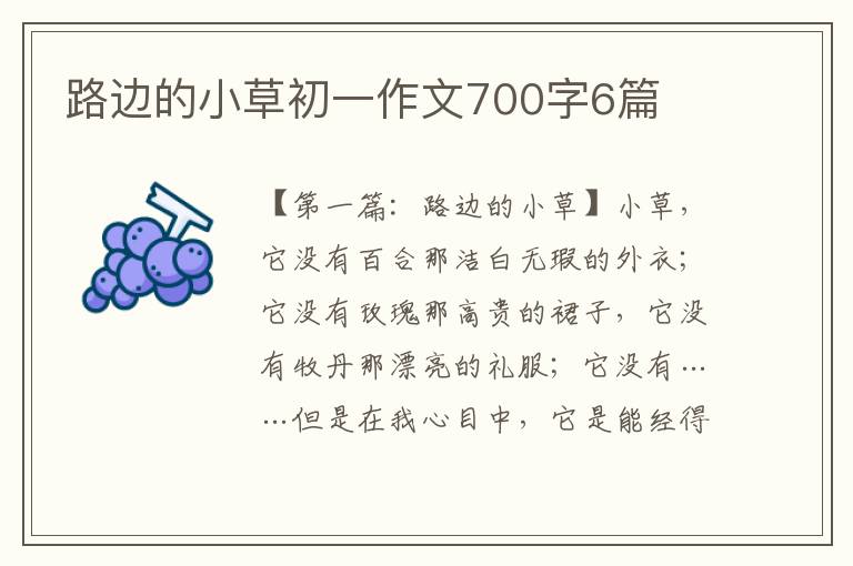 路边的小草初一作文700字6篇