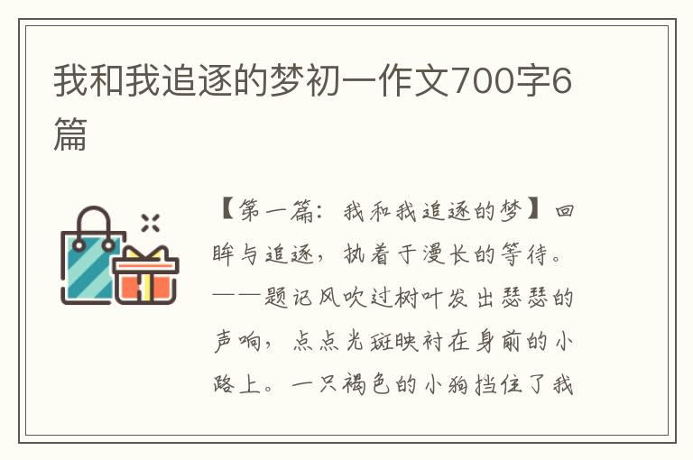 我和我追逐的梦初一作文700字6篇