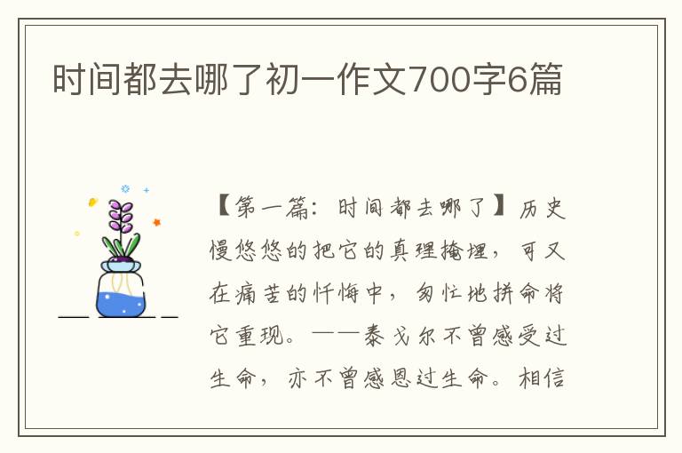 时间都去哪了初一作文700字6篇