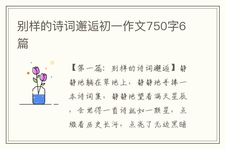 别样的诗词邂逅初一作文750字6篇