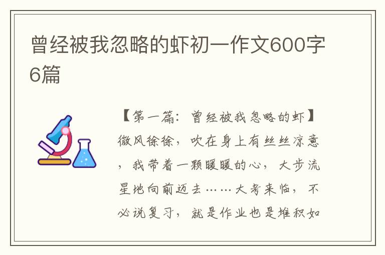 曾经被我忽略的虾初一作文600字6篇