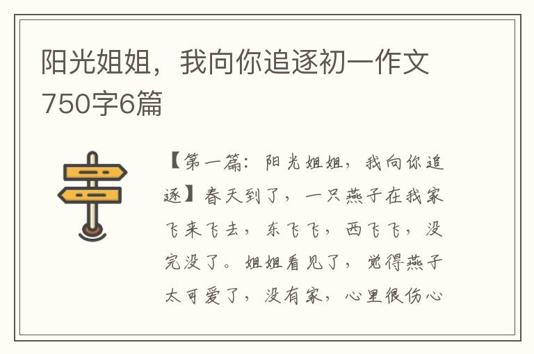 阳光姐姐，我向你追逐初一作文750字6篇