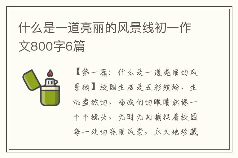 什么是一道亮丽的风景线初一作文800字6篇