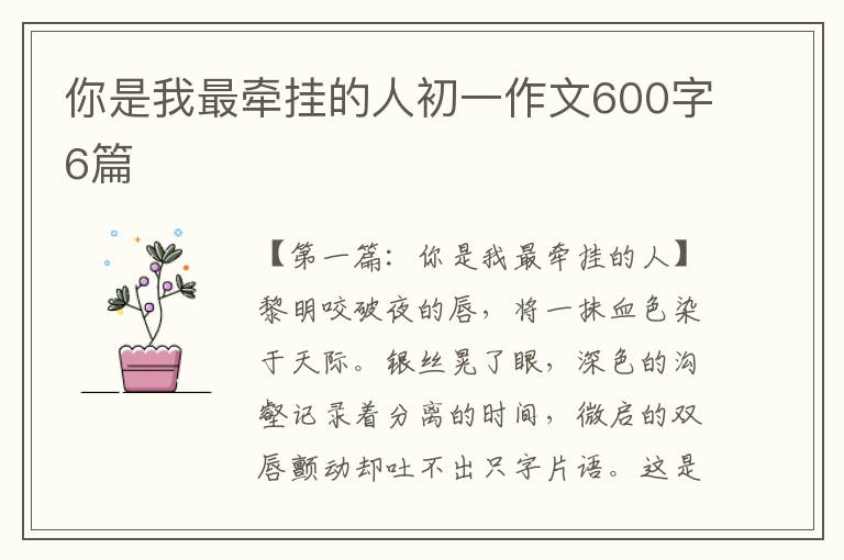 你是我最牵挂的人初一作文600字6篇