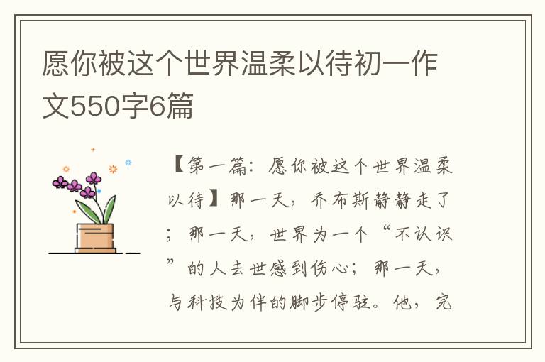 愿你被这个世界温柔以待初一作文550字6篇