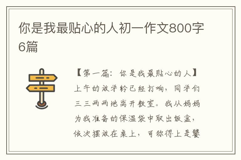 你是我最贴心的人初一作文800字6篇