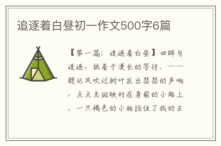 追逐着白昼初一作文500字6篇