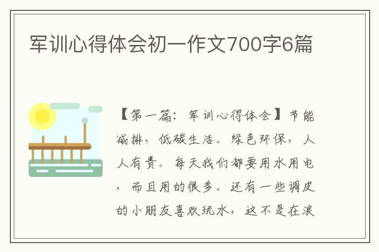 军训心得体会初一作文700字6篇