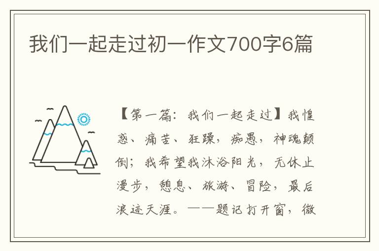 我们一起走过初一作文700字6篇