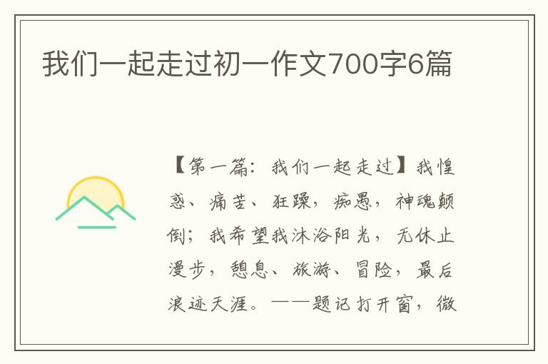 我们一起走过初一作文700字6篇