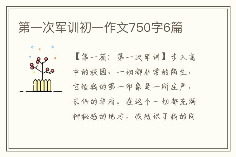 第一次军训初一作文750字6篇