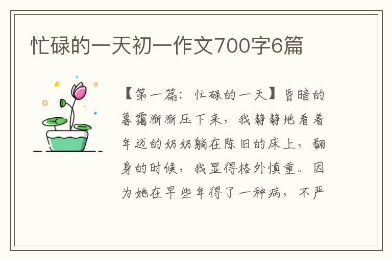 忙碌的一天初一作文700字6篇