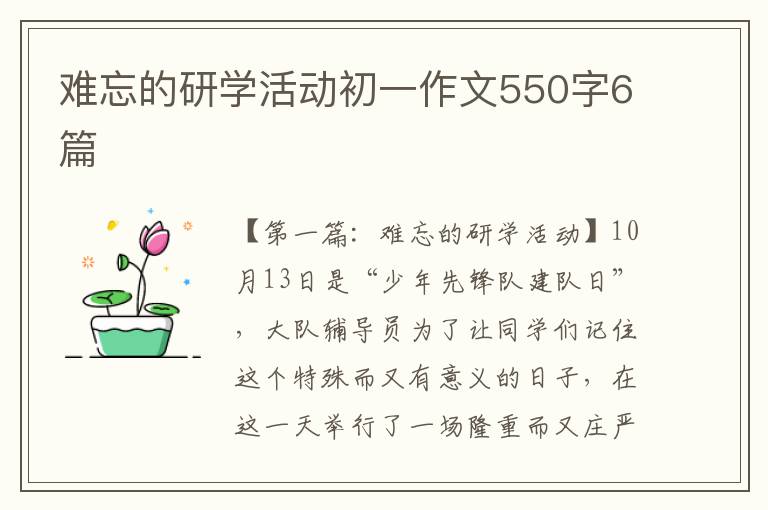 难忘的研学活动初一作文550字6篇