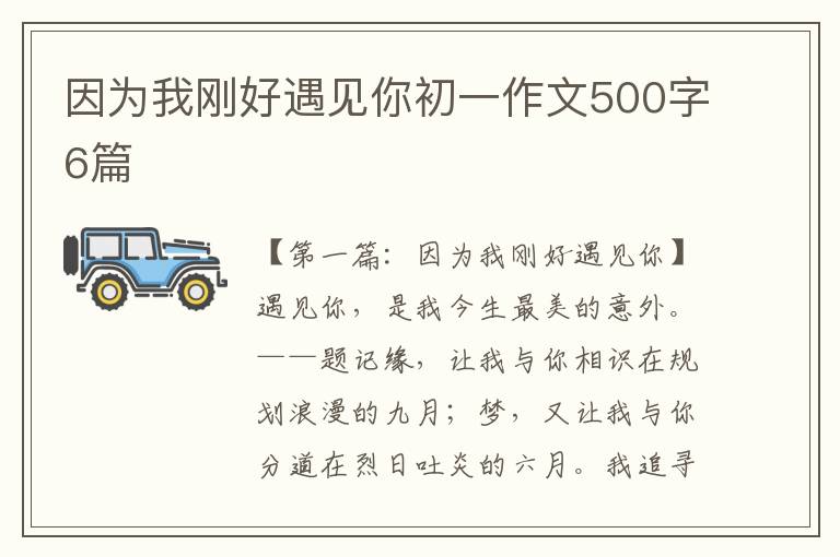 因为我刚好遇见你初一作文500字6篇