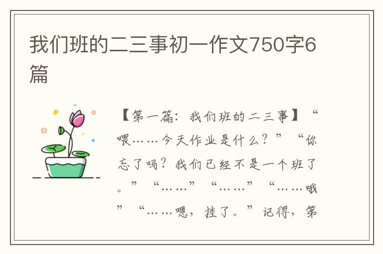 我们班的二三事初一作文750字6篇