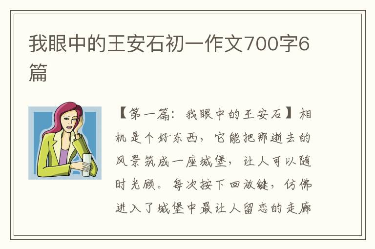 我眼中的王安石初一作文700字6篇