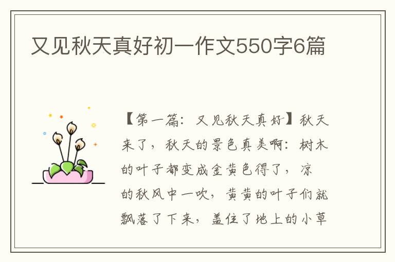 又见秋天真好初一作文550字6篇