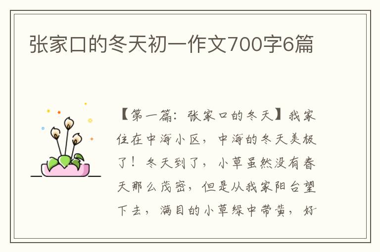 张家口的冬天初一作文700字6篇