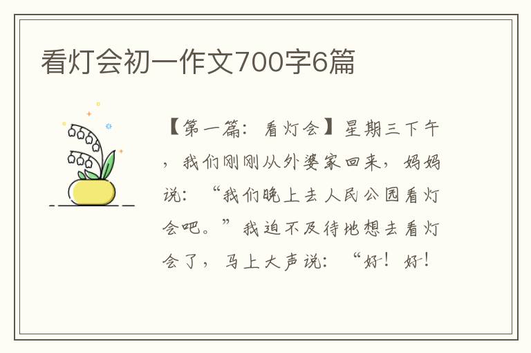 看灯会初一作文700字6篇