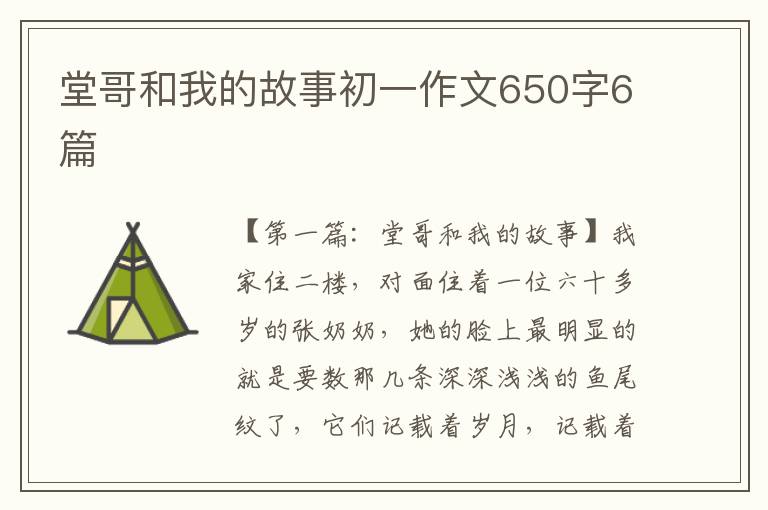 堂哥和我的故事初一作文650字6篇