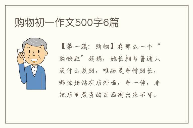 购物初一作文500字6篇