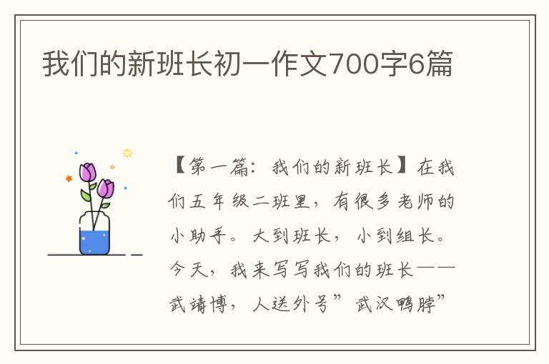 我们的新班长初一作文700字6篇