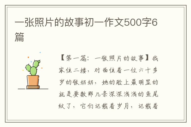 一张照片的故事初一作文500字6篇