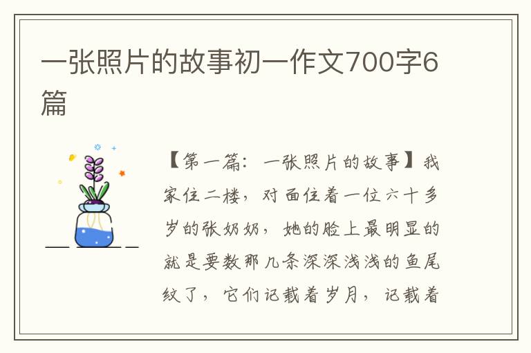 一张照片的故事初一作文700字6篇