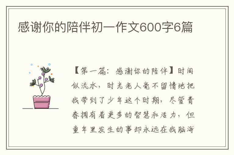 感谢你的陪伴初一作文600字6篇